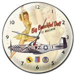 P-51 Mustang Big Beautiful Doll Pinup Collectible Wall Clock